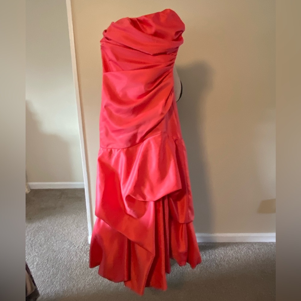Masquerade Coral Strapless Prom Dress